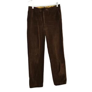 J. McLaughlin Corduroy Pants Brown High Rise Flat Front Straight Leg Women 4